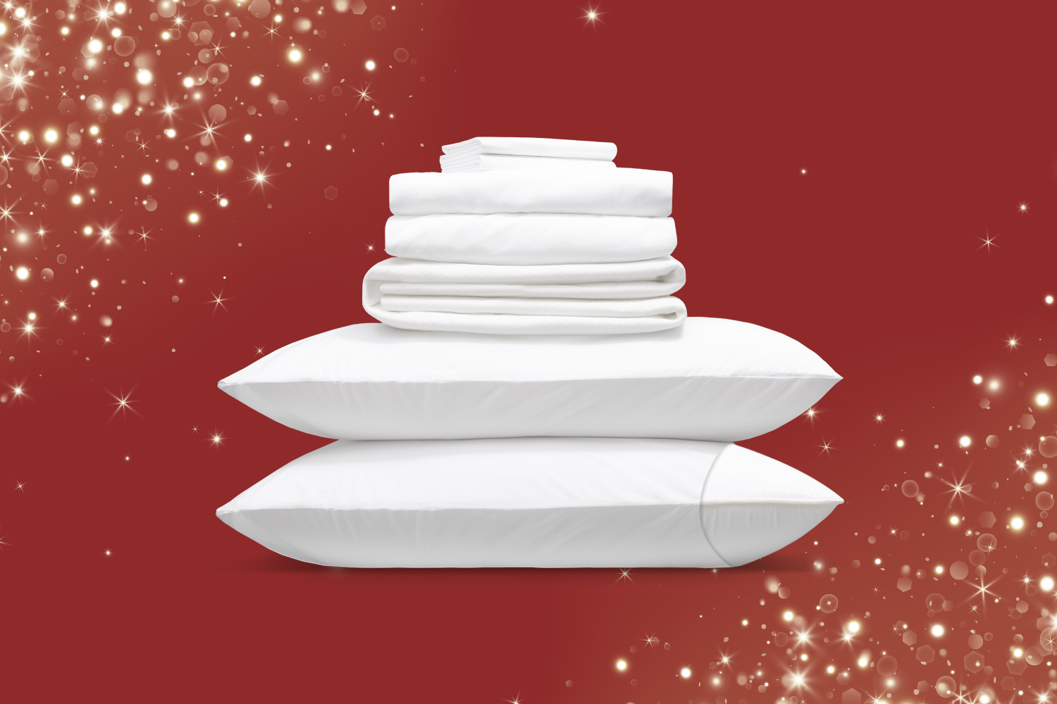 The Comfort Sleep Bundle products on a Douglas mattress