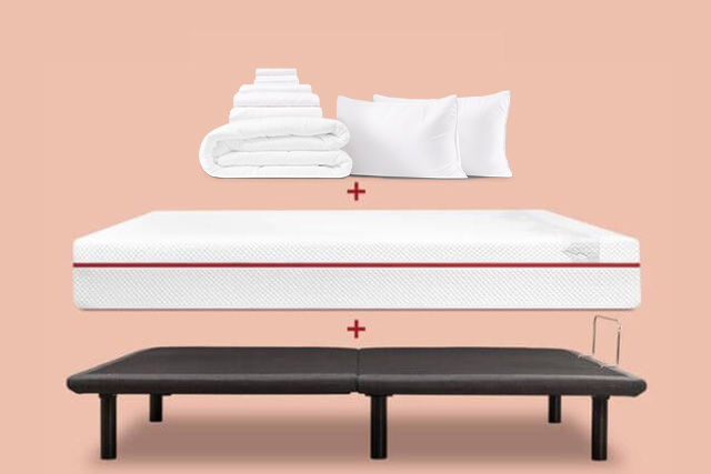 A comfort sleep bundle matched with a Douglas mattress and a Douglas Adjustable Bed frame.