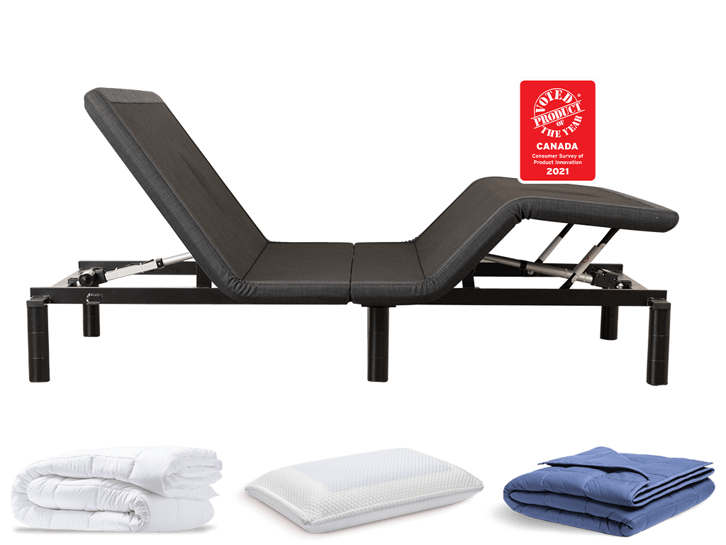 Podium adjustable bed with Product of the Year 2022 award marker