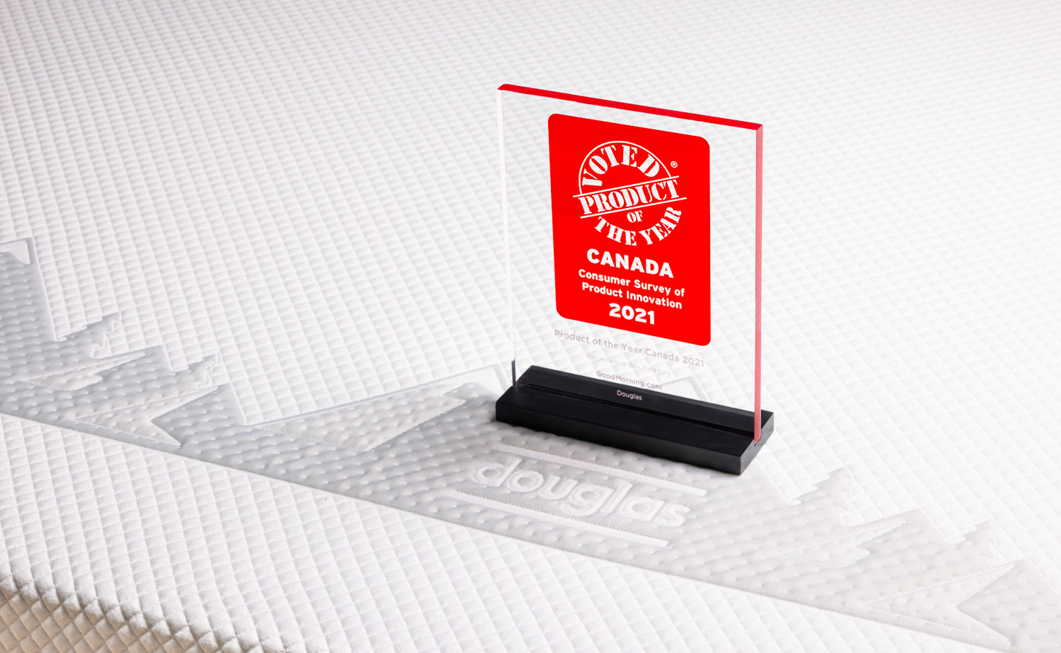 Product of the Year award on a Douglas mattress