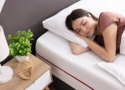 Woman sleeping peacefully on her Douglas Summit mattress