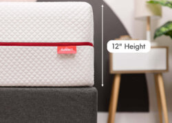 Corner view of Douglas Summit mattress: 12-inches tall
