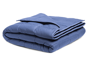 Folded Blue weighted blanket
