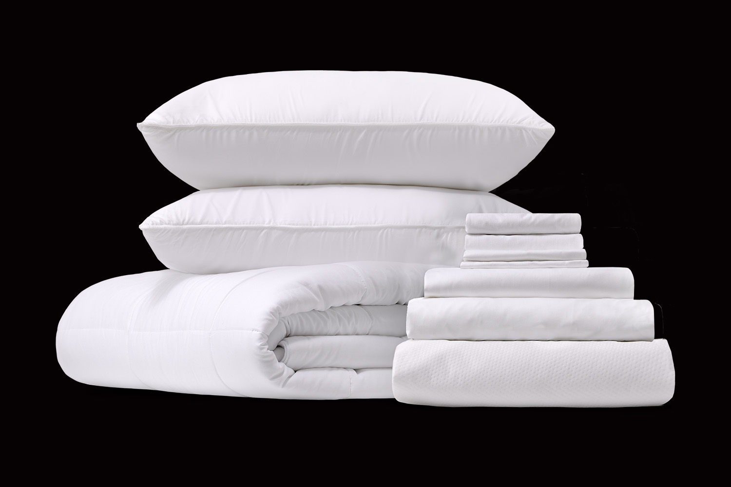 The Comfort Sleep Bundle products on a Douglas mattress