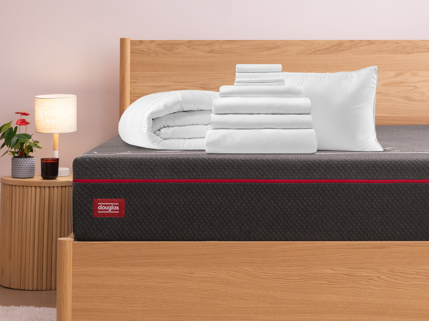 Comfort Sleep Bundle + Duvet on top of a Douglas mattress