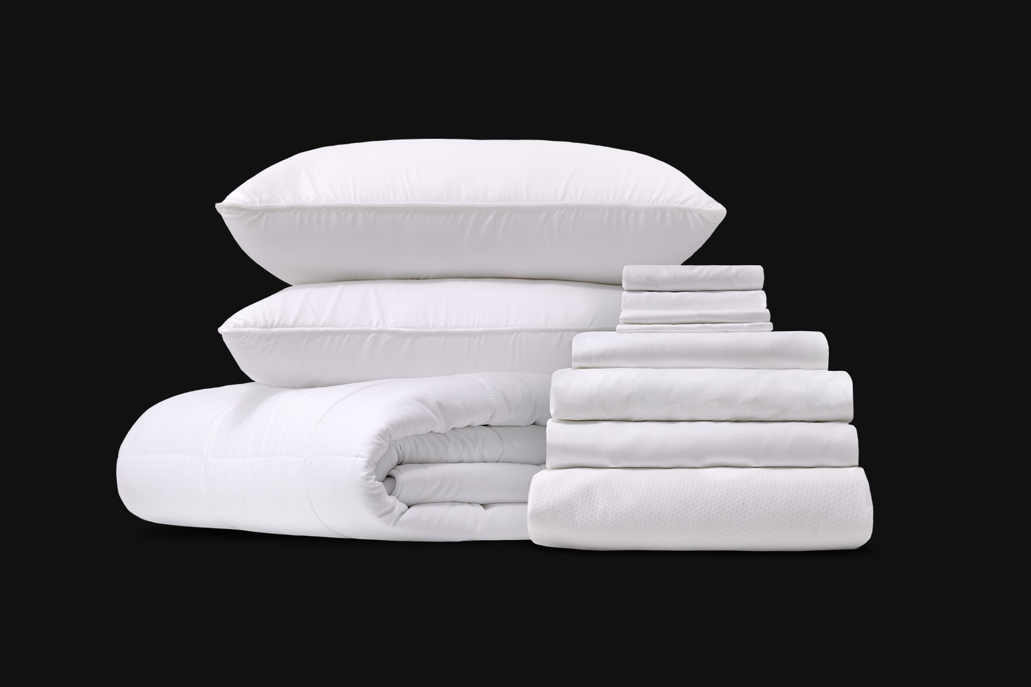 The Comfort Sleep Bundle products on a Douglas mattress