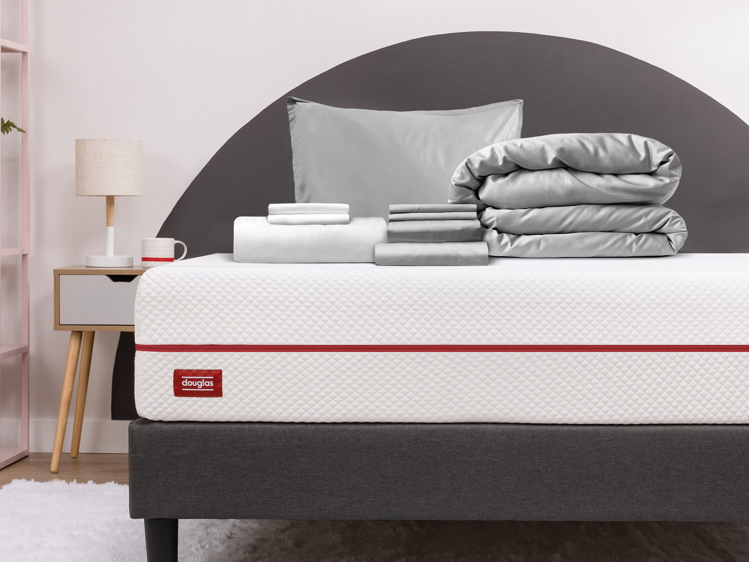 Premium Sleep Bundle + Duvet on top of a Douglas mattress