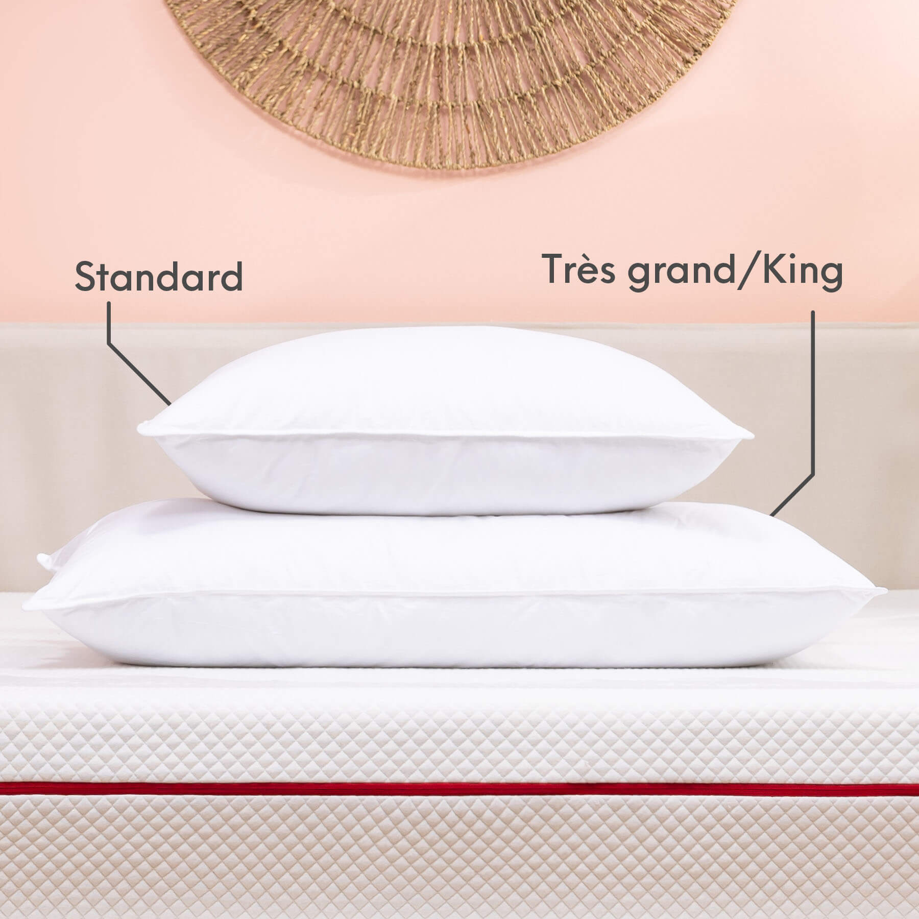 down-alternative-pillows-sizes-FR La taille standard et la taille très grand/king : Oreillers en duvet synthétique