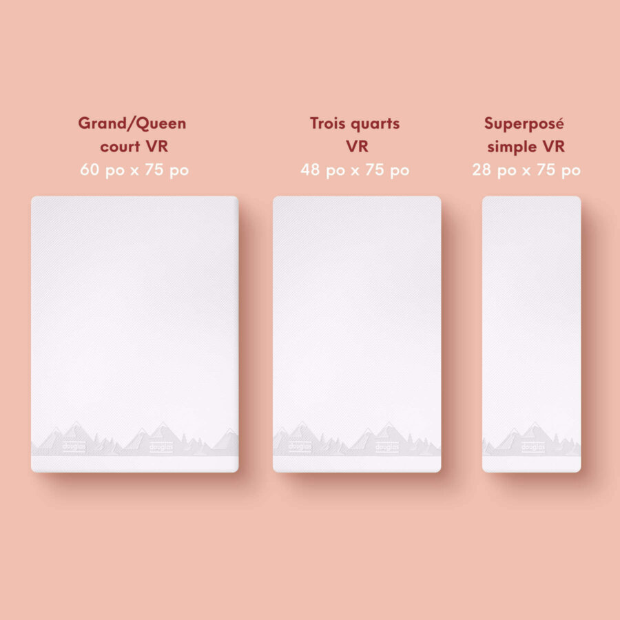 Grand/Queen court VR, Trois quarts VR, Superposé simple VR